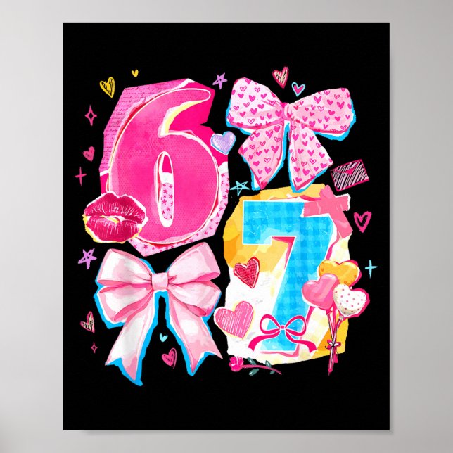 Affiche Drôle Six Sept Valentin Coquette Arc Prépa Cœur (Devant)
