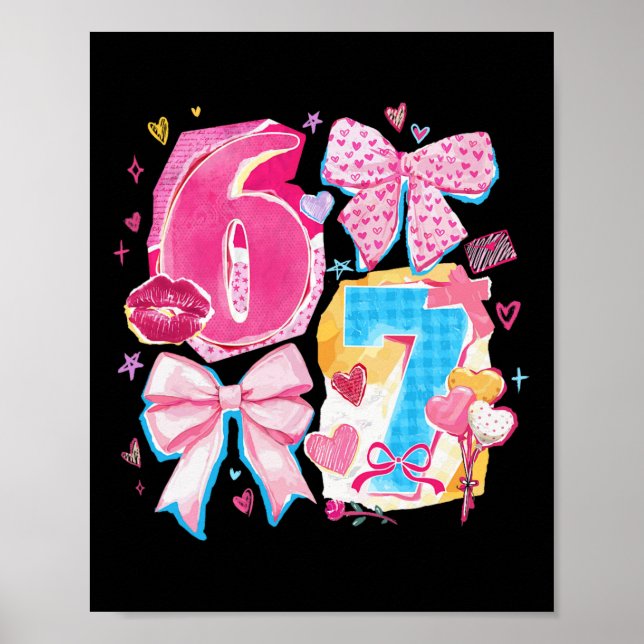 Affiche Drôle Six Sept Valentin Coquette Arc Prépa Cœur (Devant)