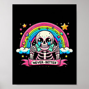 Affiche Drôle Skeleton Chemises Halloween Jamais Meilleur
