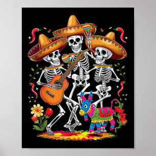 Affiche Drôle Skeleton Cinco De Mayo Fiesta Festival Mexic