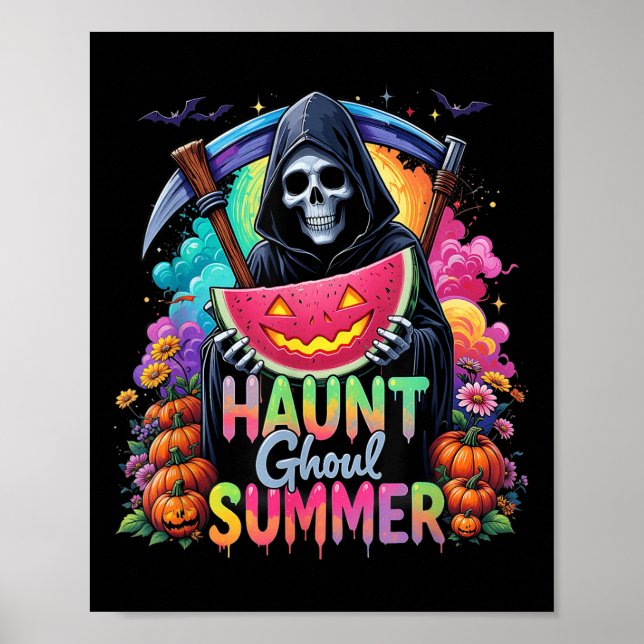 Affiche Drôle Skeleton Crème de glace Hot Ghoul été Summer (Devant)