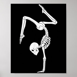 Affiche Drôle Skeleton Gymnastique Halloween Costume Soky 