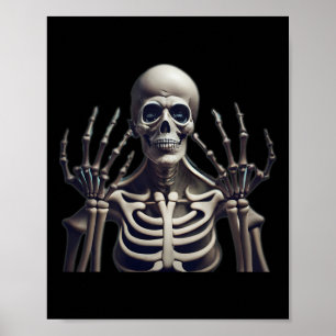 Affiche Drôle Skeleton Halloween pour les hommes femmes en