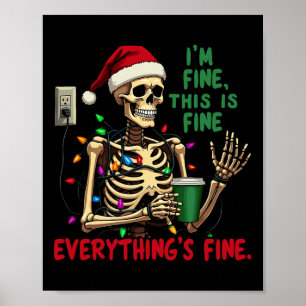 Affiche Drôle Skeleton Lumières de Noël Je suis parfait pa