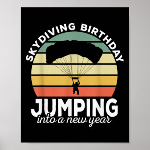 Affiche Drôle Skydiver Retro Designs Skydiving Birthday Pa