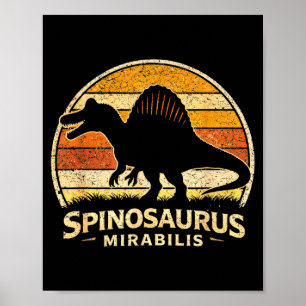 Affiche Drôle spinosaurus dinosaure vintage spinosaurus