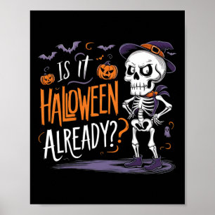 Affiche Drôle Squelette Éffrayant Fantôme Est-Il Halloween