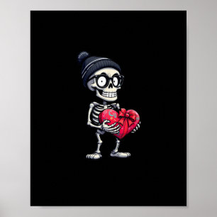 Affiche Drôle Squelette Hommes Femmes Squelette Coeur Vale