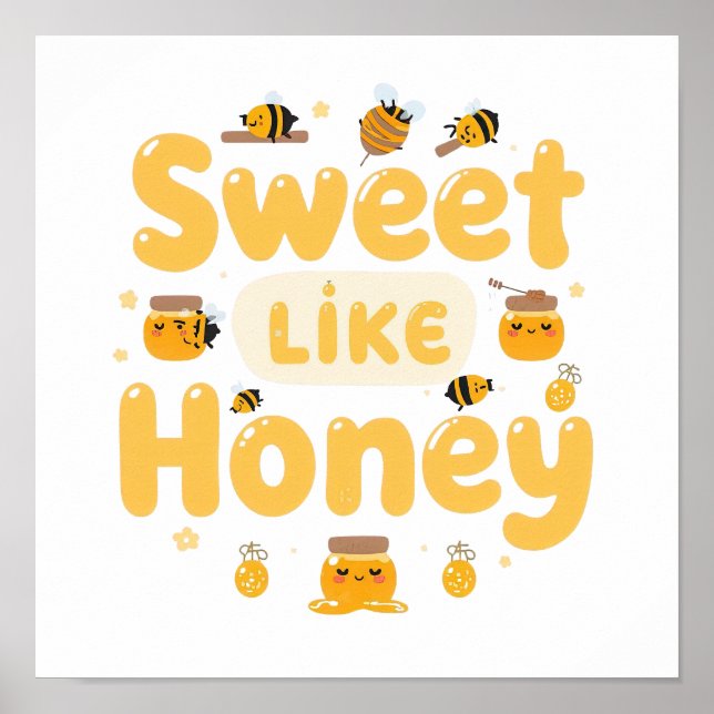 Affiche Drôle "Sucré comme du miel" Bumblebee (Devant)