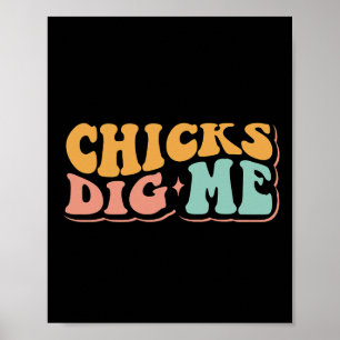 Affiche Drôle Super poussins me creuser Joyeux Pâques