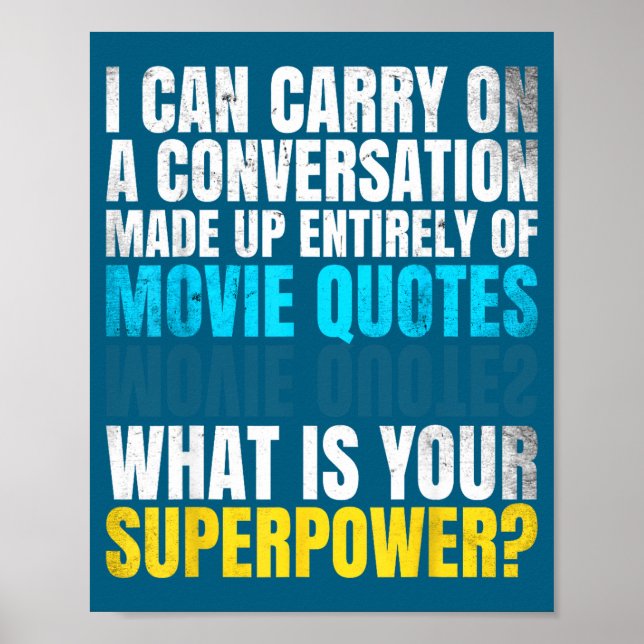 Affiche Drôle Superwer. Conversation de citations de films (Devant)