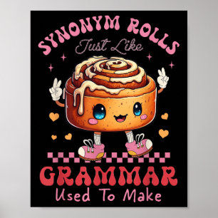 Affiche Drôle Synonyme Rolls Blague Cinnamon Rolls Grammar