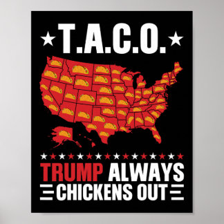 Affiche Drôle T.a.c.o Trump Toujours Se Défile Taco Usa M