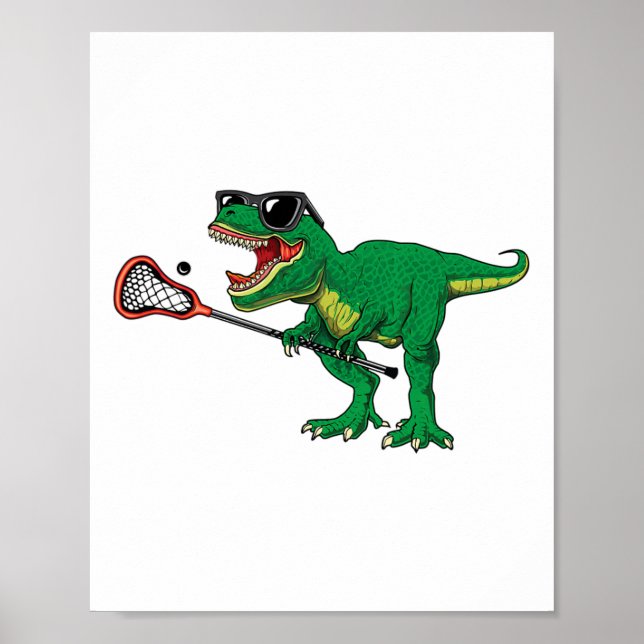Affiche Drôle T Rex Lacrosse Dinosaur Lax Boys Lacrosse Te (Devant)