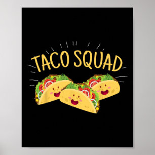 Affiche Drôle Taco Squad mignonne Nourriture Mexicaine Ama
