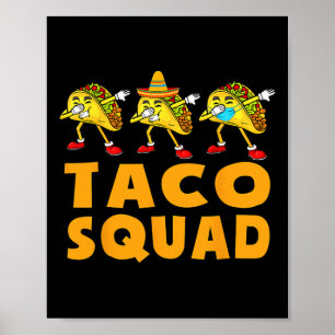 Affiche Drôle Taco Squad mignonne Nourriture Mexicaine Ama