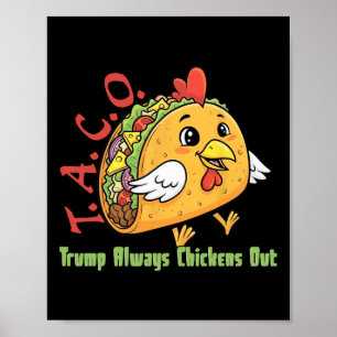 Affiche Drôle Taco Trump Abandonne Toujours Tarif Mème C