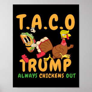 Affiche Drôle Taco Trump Toujours Abandonne T.a.c.o _2