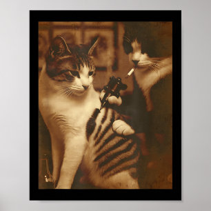 Affiche Drôle Tatouage Chat Mème Enked Kitty Humour Pour C