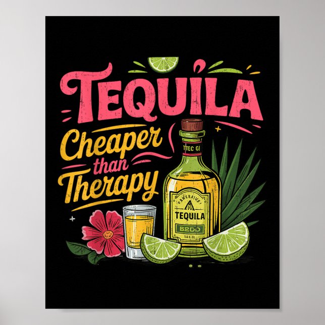 Affiche Drôle Tequila Boire Cinco De Mayo Parti Mexicain (Devant)