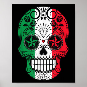 Affiche Drôle tête crâne mexicaine Cinco De Mayo