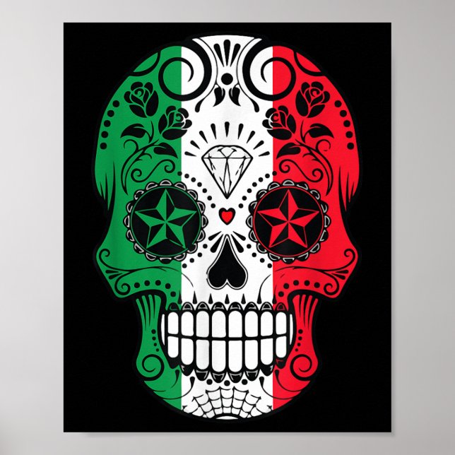 Affiche Drôle tête crâne mexicaine Cinco De Mayo (Devant)