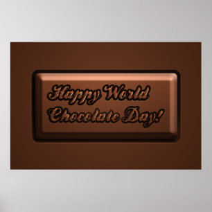 Affiche Drôle Texte de barre Happy World Chocolate Day