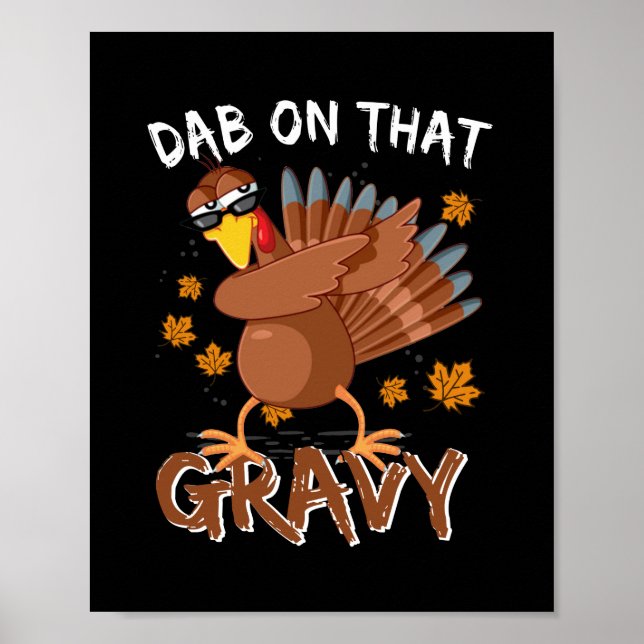 Affiche Drôle Thanksgiving Dab Sur Ce Dabbing Gravé (Devant)