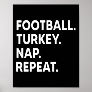 Affiche Drôle Thanksgiving Football Saison Turquie Nap Rep