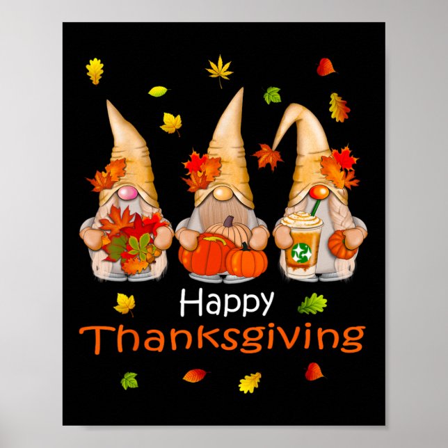 Affiche Drôle Thanksgiving S Pour Les Femmes Gnome - Gnomi (Devant)