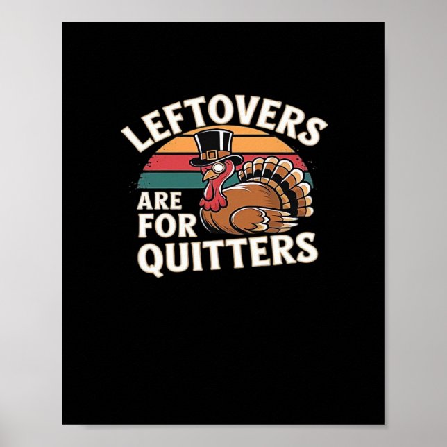 Affiche Drôle Thanksgiving Turquie Design - "Les restes so (Devant)