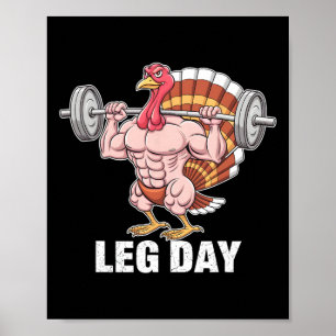 Affiche Drôle Thanksgiving Turquie Jour de la Jambe Motiva