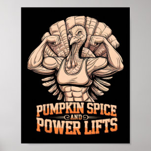 Affiche Drôle Thanksgiving Turquie Powerlifting Gym entraî