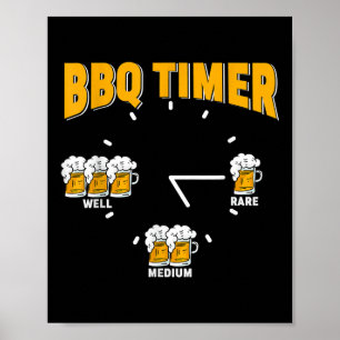 Affiche Drôle Timer Barbecue - Barbecue Grill Party