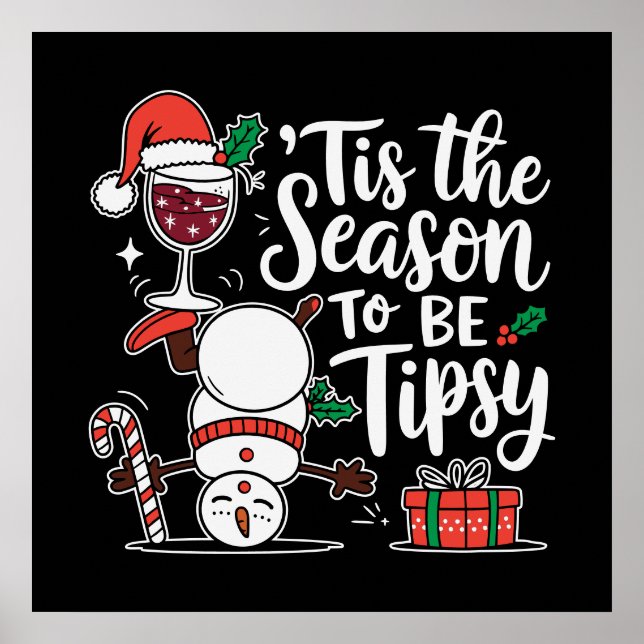 Affiche Drôle Tipsy fête de boisson (Devant)