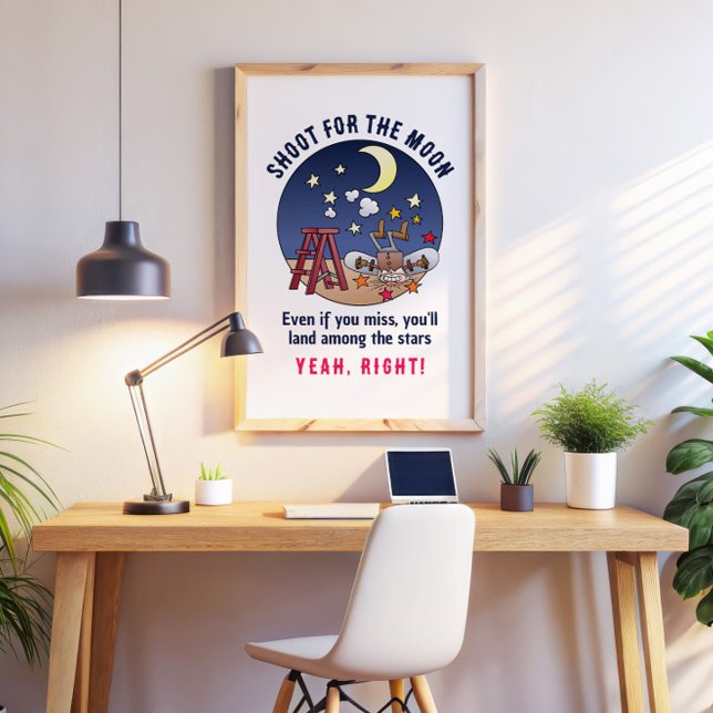 Affiche Drôle Tir Pour La Citation De Dessin De La Lune (Créateur téléchargé)