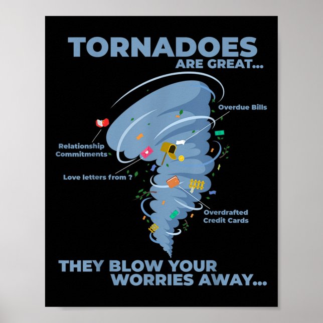 Affiche Drôle Tornade Sarcastique Infographie Citation Gra (Devant)