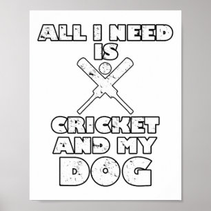 Affiche Drôle Tout Ce Dont J'ai Besoin C'est Cricket Et Mo