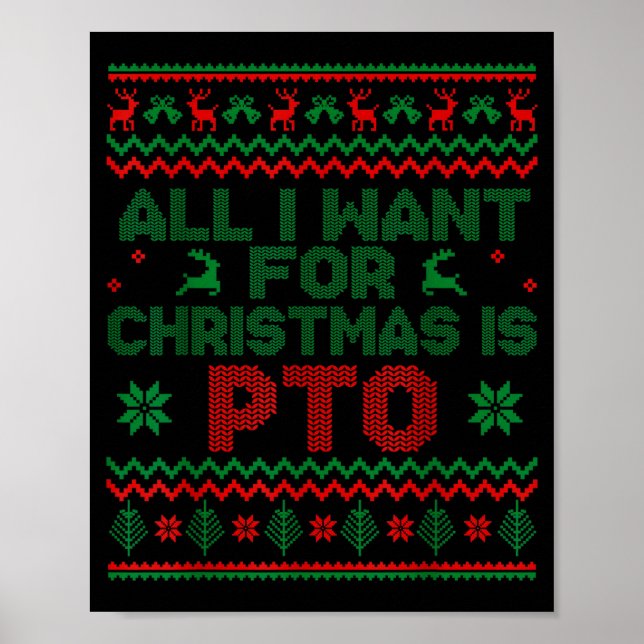 Affiche Drôle Tout ce que je veux pour Noël est Pto Pull U (Devant)