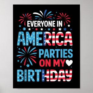 Affiche Drôle Tout Le Monde En Amérique Fête À Mon Anniver
