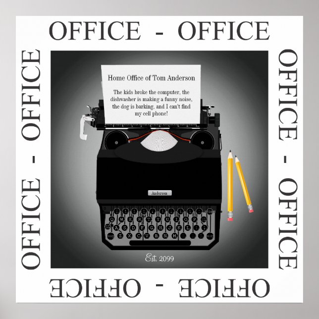 Affiche Drôle Travail au bureau à domicile de l'affiche à  (Devant)