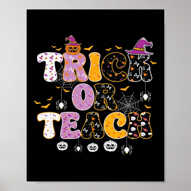 Affiche Drôle Trick Ou Enseignant Halloween (Devant)