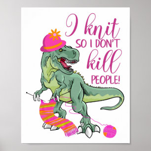 Affiche Drôle Tricot Citation Dinosaur