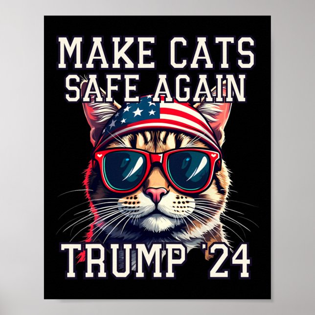 Affiche Drôle Trump 24 Président Débat Mème Faire Des Chat (Devant)