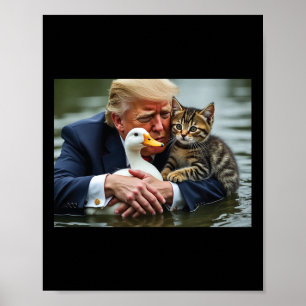 Affiche Drôle Trump Chat Et Canard Mèmes Noël Halloween