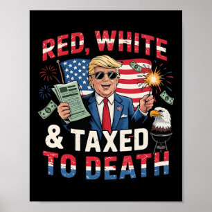 Affiche Drôle Trump Chemise Rouge Blanc Et Imposé À La Fou