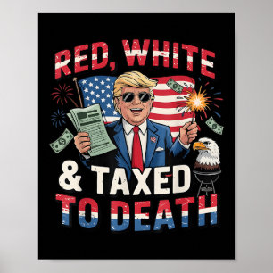Affiche Drôle Trump Chemise Rouge Blanc Et Imposé À La Fou