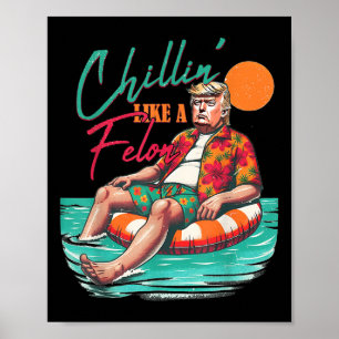 Affiche Drôle Trump Chilling Comme Un Felon Été 2024