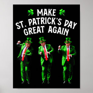 Affiche Drôle Trump Dance Saint-Patricks Day Pyjamas Trump