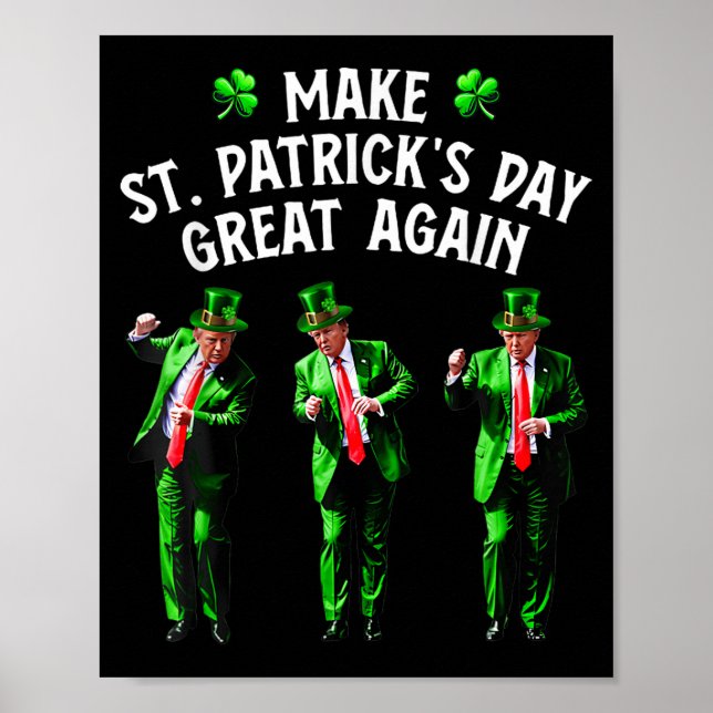 Affiche Drôle Trump Dance Saint-Patricks Day Pyjamas Trump (Devant)